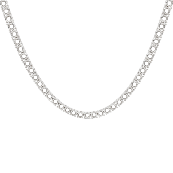 Tennis Necklace Mounting in Sterling Silver (.03 ct / 2.0 mm)