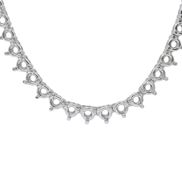 3 Prong Round Tennis Necklace Mounting in 14K Gold (.25 ct / 4.0 mm)