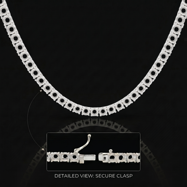 Tennis Necklace Mounting in Sterling Silver (.10 ct / 3.0 mm)
