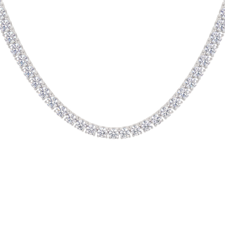 Tennis Necklace with Cubic Zirconia in Sterling Silver (2 mm - 4 mm)