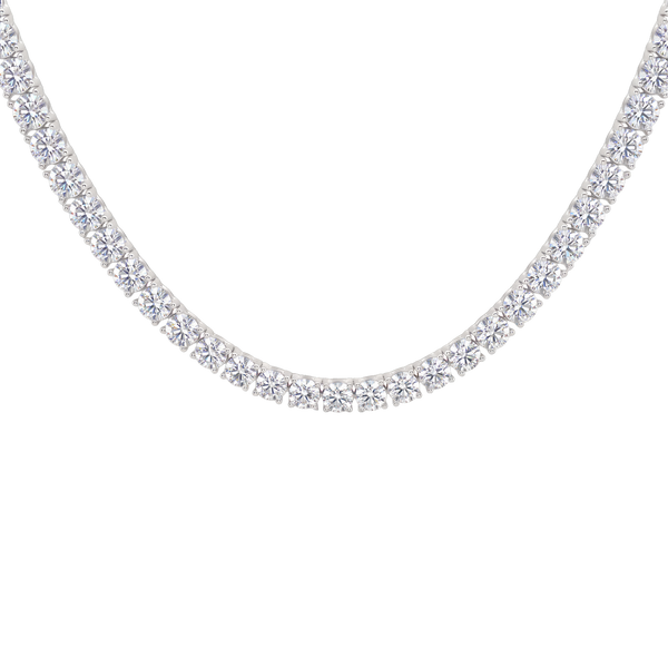 Tennis Necklace with Cubic Zirconia in Sterling Silver (2 mm - 4 mm)
