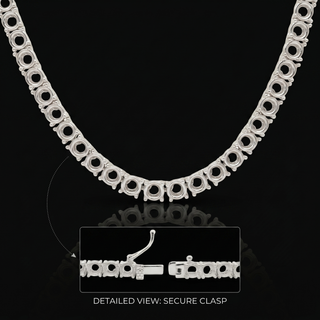 Tennis Necklace Mounting in Sterling Silver (.25 ct / 4.0 mm)