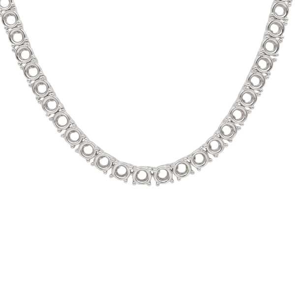 Tennis Necklace Mounting in Sterling Silver (.25 ct / 4.0 mm)