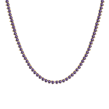 Load image into Gallery viewer, Tennis Necklace with Alexandrite Stones (June Birthstones) in 14K Gold (1.75 mm - 4.0 mm)
