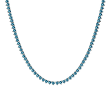 Load image into Gallery viewer, Tennis Necklace with Blue Topaz Stones (December Birthstones) in 14K Gold (1.75 mm - 4.0 mm)
