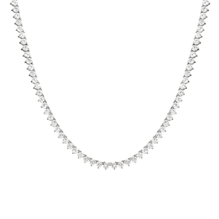 Tennis Necklace with Natural Diamond Stones (April Birthstones) in 14K Gold (1.75 mm - 4.0 mm)
