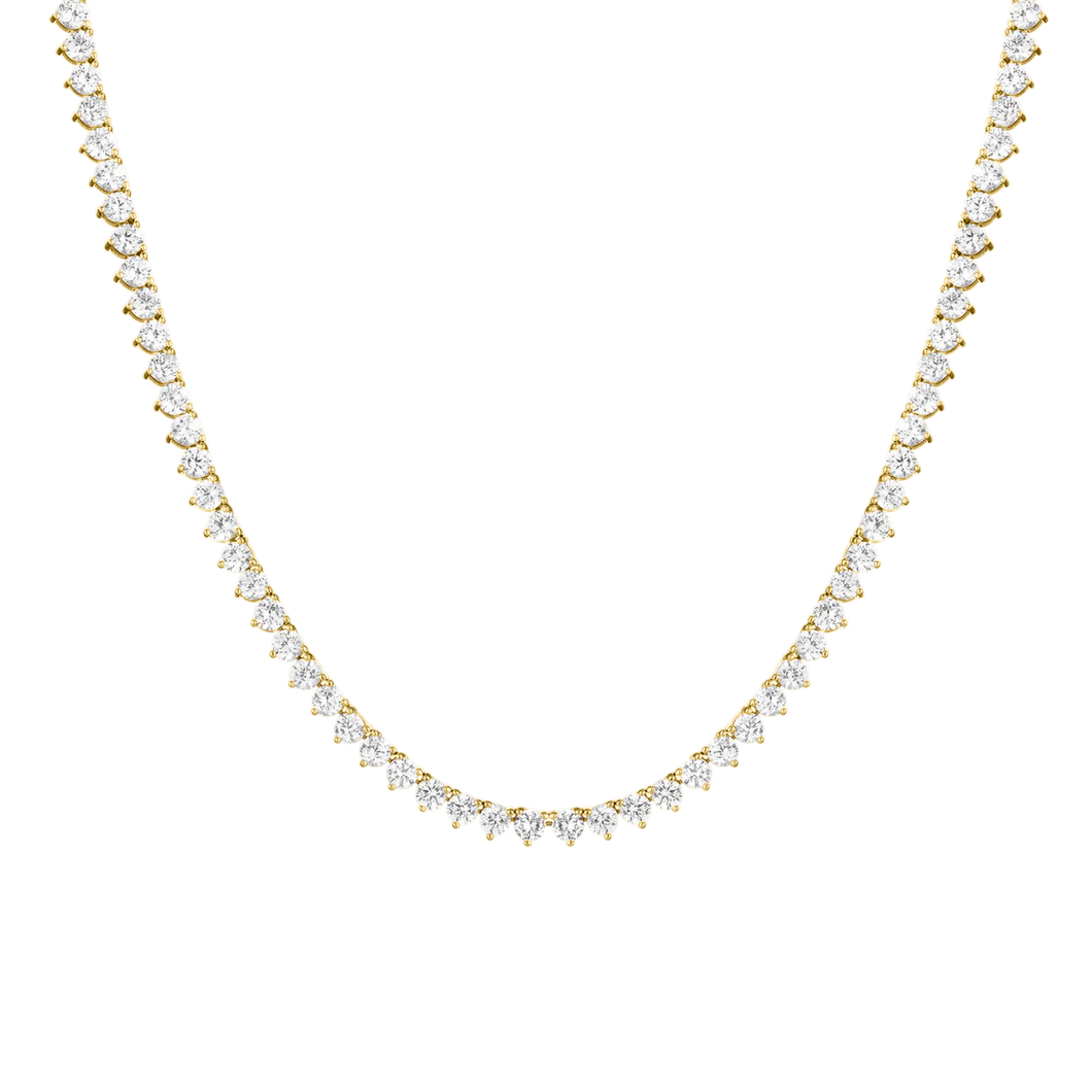 Tennis Necklace with Lab Grown Diamond Stones (April Birthstones) in 14K Gold (1.75 mm - 4.0 mm)