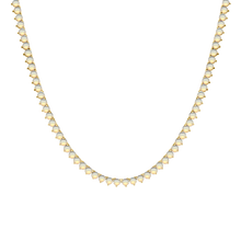Load image into Gallery viewer, Tennis Necklace with Opal Stones (October Birthstones) in 14K Gold (1.75 mm - 4.0 mm)

