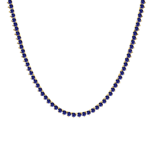 Load image into Gallery viewer, Tennis Necklace with Sapphire Stones (September Birthstones) in 14K Gold (1.75 mm - 4.0 mm)

