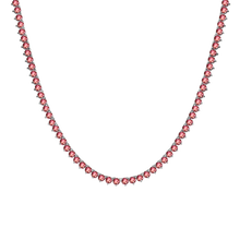 Load image into Gallery viewer, Tennis Necklace with Tourmaline Stones (October Birthstones) in 14K Gold (1.75 mm - 4.0 mm)
