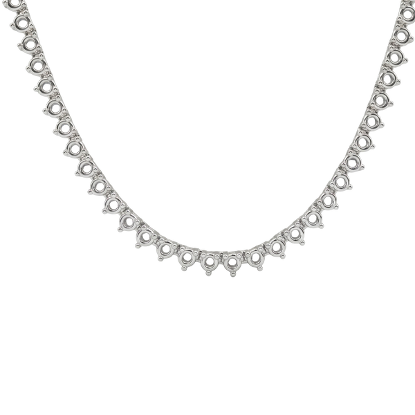 3 Prong Round Tennis Necklace Mounting in 14K Gold (.05 ct / 2.5 mm)