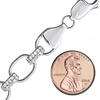 Oval Tribeca Trace Chain Paperclip Necklace with Alternating CZ Stones in Sterling Silver