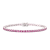 Tennis Bracelet with Tourmaline Colored CZ in Sterling Silver (2 mm - 4 mm)
