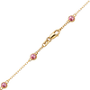 Finished Diamond by the Yard Cable Chain Anklet in 14K Yellow Gold with Tourmaline Stones
