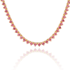 Tennis Necklace with Tourmaline Stones (October Birthstones) in 18K Gold (1.75 mm - 4.0 mm)