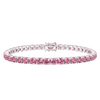 Tennis Bracelet with Tourmaline Colored CZ in Sterling Silver (2 mm - 4 mm)
