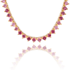 Tennis Necklace with Tourmaline Stones (October Birthstones) in 14K Gold (1.75 mm - 4.0 mm)