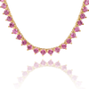Tennis Necklace with Tourmaline Stones (October Birthstones) in 14K Gold (1.75 mm - 4.0 mm)