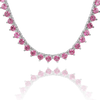 Tennis Necklace with Tourmaline Stones (October Birthstones) in 14K Gold (1.75 mm - 4.0 mm)