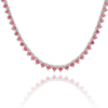Tennis Necklace with Tourmaline Stones (October Birthstones) in 18K Gold (1.75 mm - 4.0 mm)