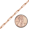Bulk / Spooled Trace Elongated Paperclip Cable Chain in 14K Rose Gold (2.50 mm - 3.50 mm)