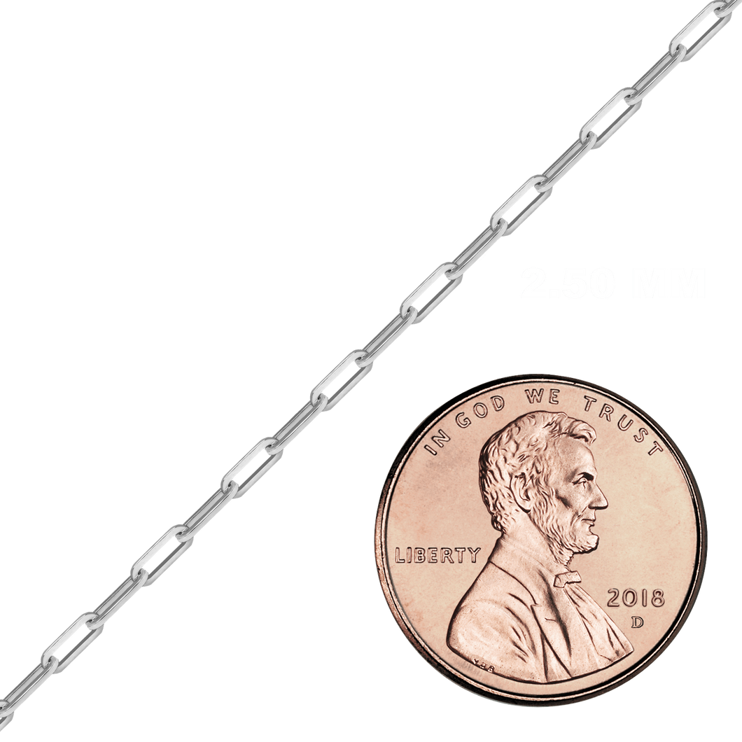 Bulk / Spooled Trace Elongated Cable Chain in Sterling Silver (2.50 mm - 7.80 mm)