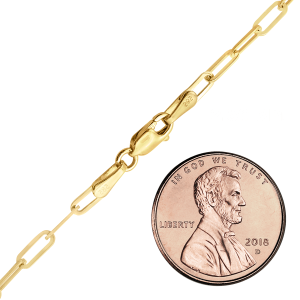 Tribeca Trace Paperclip Necklace in 14K Yellow Gold