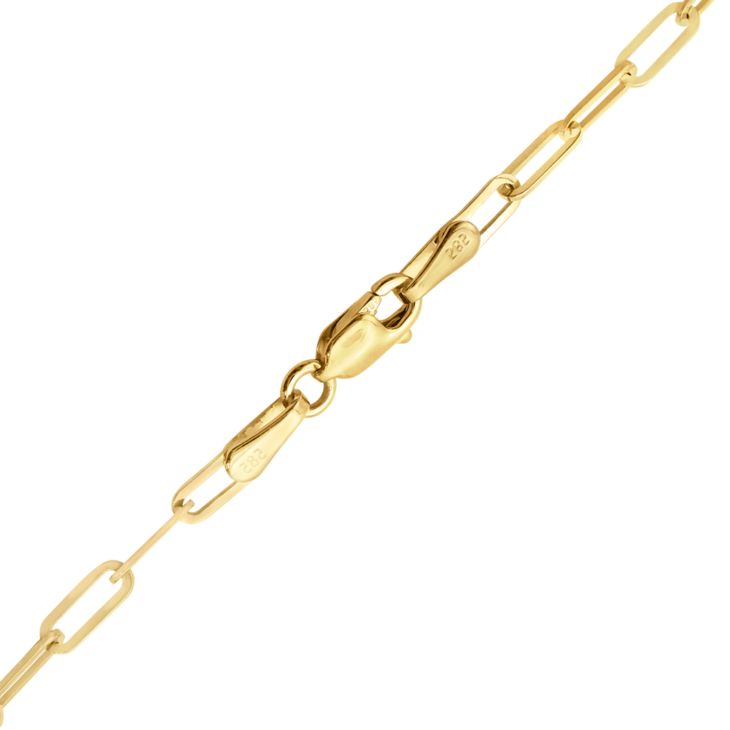 Tribeca Trace Paperclip Necklace in 18K Yellow Gold