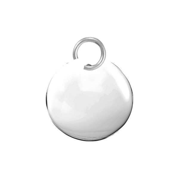 14K White Gold Round Disc Pendant with Hole