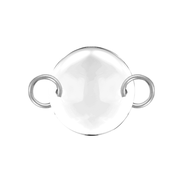 Sterling Silver Round Disc Pendant with 2 Rings