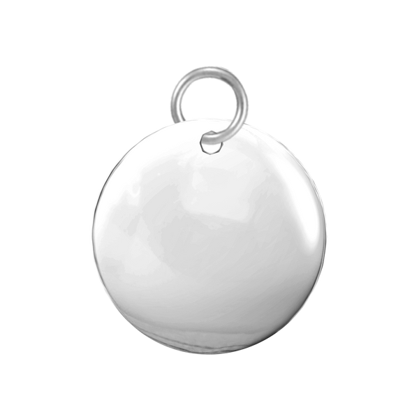 14K White Gold Round Disc Pendant with Hole