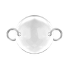 14K White Gold Round Disc Pendant with 2 Rings