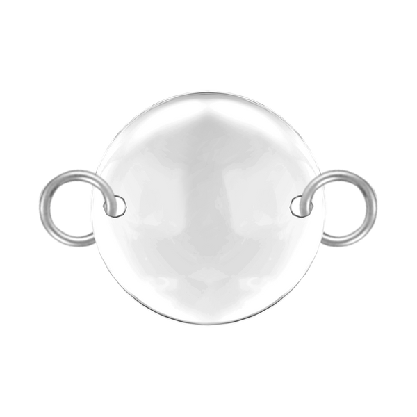 Sterling Silver Round Disc Pendant with 2 Rings