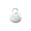 14K White Gold Round Disc Pendant with Hole