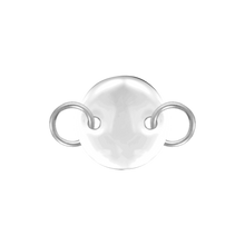 Load image into Gallery viewer, 14K White Gold Round Disc Pendant with 2 Rings
