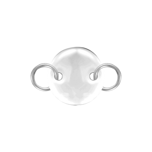 14K Yellow Gold Round Disc Pendant with 2 Rings