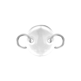 Sterling Silver Round Disc Pendant with 2 Rings