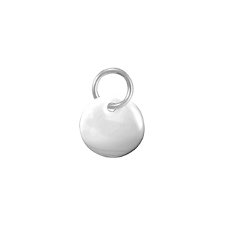 14K White Gold Round Disc Pendant with Hole
