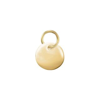 14K Yellow Gold Round Disc Pendant with Hole