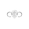 14K White Gold Round Disc Pendant with 2 Rings
