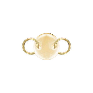 14K Yellow Gold Round Disc Pendant with 2 Rings