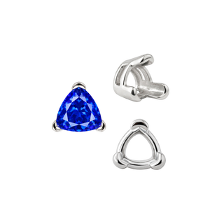 ITI NYC V-End Trillion Shape Wire Basket Settings in Sterling Silver (3.00 mm - 16.00 mm)