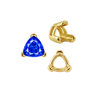 ITI NYC V-End Trillion Shape Wire Basket Settings in 14K Gold (3.00 mm - 16.00 mm)