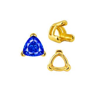 ITI NYC V-End Trillion Shape Wire Basket Settings in 14K Gold (3.00 mm - 16.00 mm)