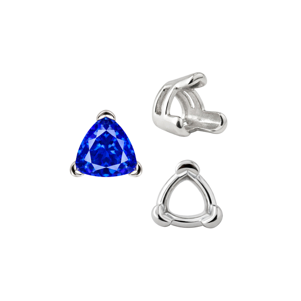 ITI NYC V-End Trillion Shape Wire Basket Settings in 18K Gold (3.00 mm - 12.00 mm)