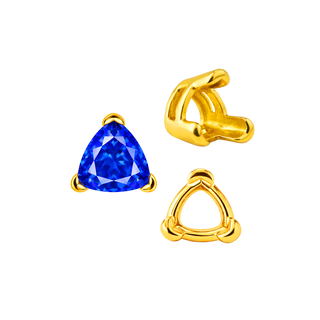 ITI NYC V-End Trillion Shape Wire Basket Settings in 18K Gold (3.00 mm - 12.00 mm)