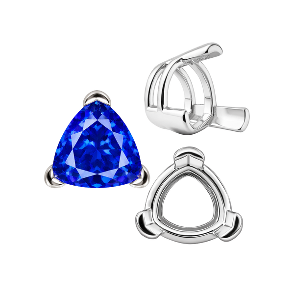 ITI NYC V-End Trillion Shape Wire Basket Settings in Sterling Silver (3.00 mm - 16.00 mm)