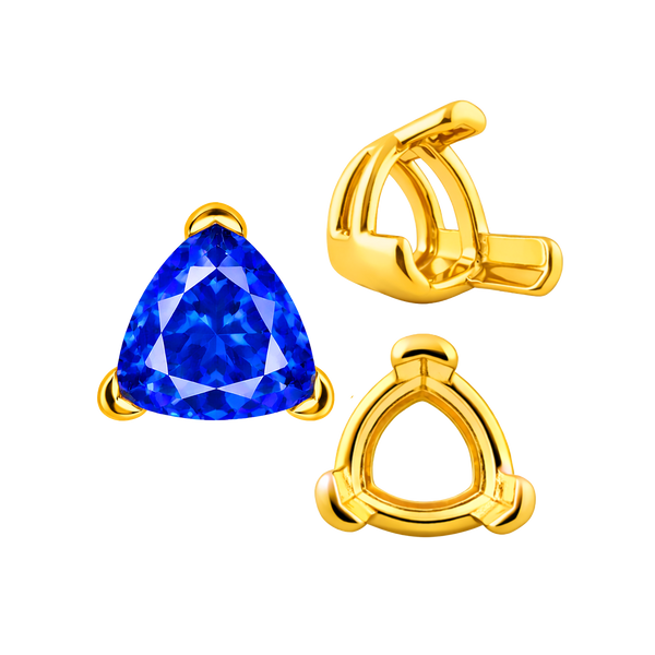 ITI NYC V-End Trillion Shape Wire Basket Settings in 18K Gold (3.00 mm - 12.00 mm)