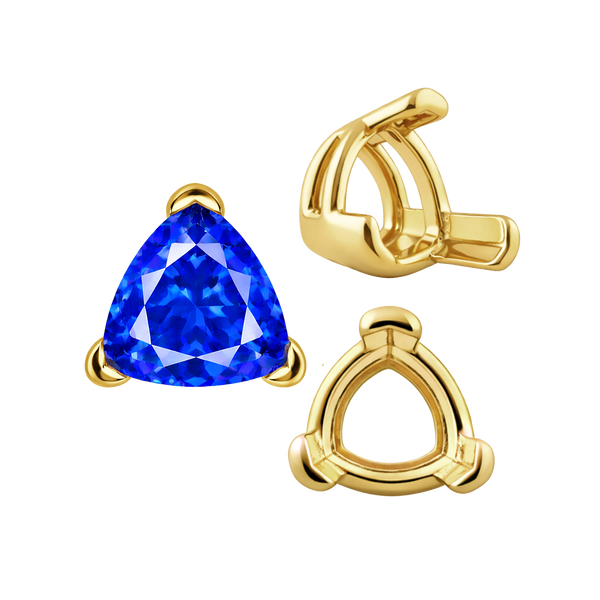 ITI NYC V-End Trillion Shape Wire Basket Settings in 14K Gold (3.00 mm - 16.00 mm)