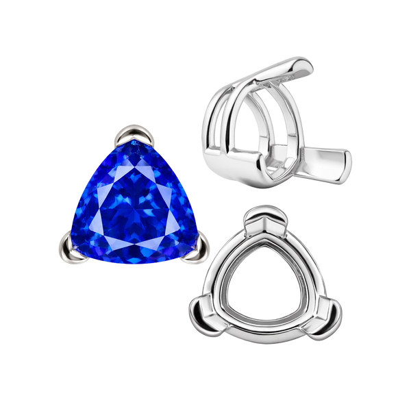 ITI NYC V-End Trillion Shape Wire Basket Settings in Sterling Silver (3.00 mm - 16.00 mm)